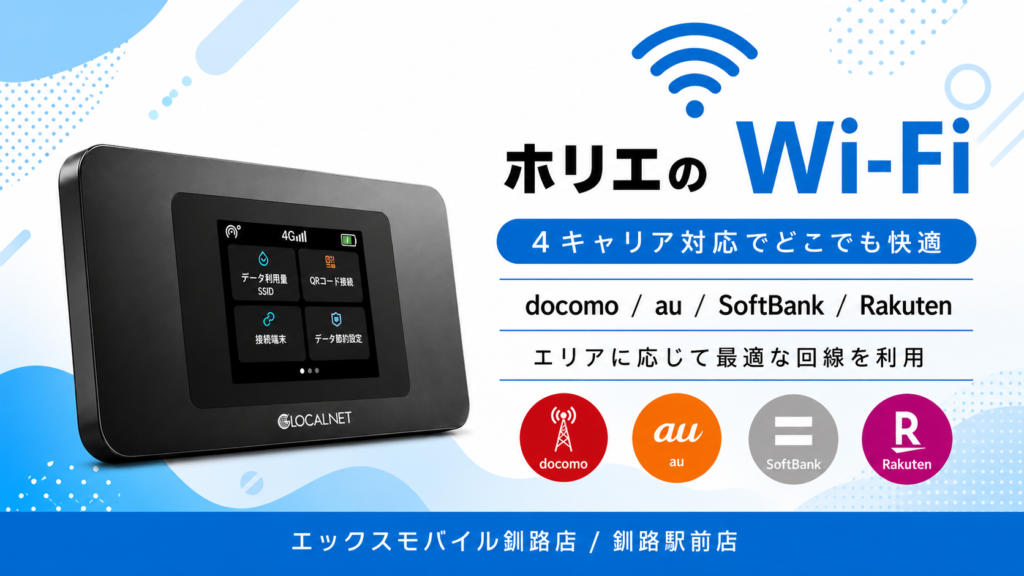 ホリエのWi-Fiの4キャリア対応ポケットWi-Fi紹介画像