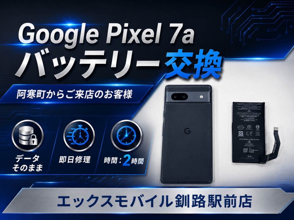 Google Pixel 7aのバッテリー交換修理を案内した画像