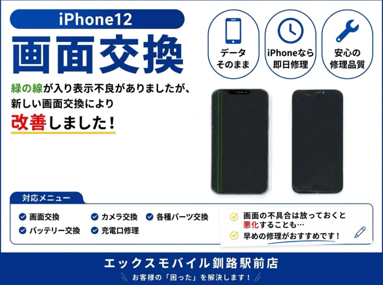 iPhone 12の画面交換修理と表示不良改善
